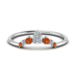 Load image into Gallery viewer, curved-band-for-solitaire-diamond-ring-with-orange-sapphire-in-white-gold-FD123941BGSAOR-NL-WG.jpg
