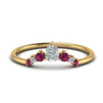 Load image into Gallery viewer, curved-band-for-solitaire-diamond-ring-with-pink-sapphire-in-yellow-gold-FD123941BGSADRPI-NL-YG.jpg
