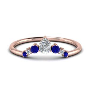Curved Graduated Pear Diamond Band
