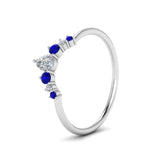 Load image into Gallery viewer, curved-band-for-solitaire-diamond-ring-with-sapphire-in-white-gold-FD123941BGSABL-NL-WG.jpg
