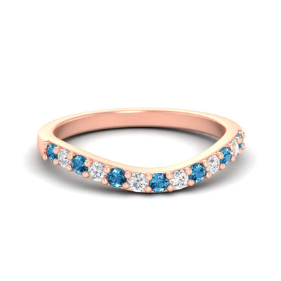 Curved Diamond Wedding Ring For Women