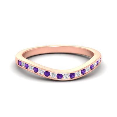 Curved Matching Channel Set Band For Ring