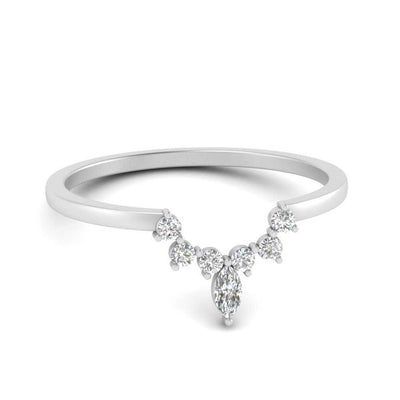 Curved Crown Wedding Ring