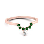 Load image into Gallery viewer, curved-crown-emerald-wedding-band-in-rose-gold-FD1046BGEMGR-NL-RG.jpg?v=1766983852