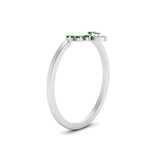 Load image into Gallery viewer, curved-crown-emerald-wedding-band-in-white-gold-FD1046BGEMGRANGLE2-NL-WG.jpg?v=1766983852