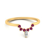 Load image into Gallery viewer, curved-crown-pink-sapphire-wedding-band-in-yellow-gold-FD1046BGSADRPI-NL-YG.jpg?v=1766983852