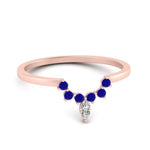 Load image into Gallery viewer, curved-crown-sapphire-wedding-band-in-rose-gold-FD1046BGSABL-NL-RG.jpg?v=1766983852