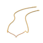 Load image into Gallery viewer, curved-design-diamond-pendant-with-orange-sapphire-in-FDPD10790-GSAOR-NL-YG
