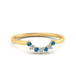 Load image into Gallery viewer, curved-diamond-band-for-solitaire-ring-with-blue-topaz-in-yellow-gold-FD9480RORGICBLTO-NL-YG.jpg
