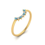 Load image into Gallery viewer, curved-diamond-band-for-solitaire-ring-with-blue-topaz-in-yellow-gold-FD9480RORGICBLTO-NL-YG.jpg
