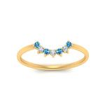 Load image into Gallery viewer, curved-diamond-band-for-solitaire-ring-with-blue-topaz-in-yellow-gold-FD9480RORGICBLTO-NL-YG.jpg
