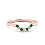 Load image into Gallery viewer, curved-diamond-band-for-solitaire-ring-with-emerald-in-rose-gold-FD9480RORGEMGR-NL-RG.jpg
