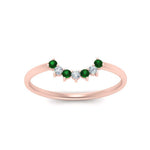 Load image into Gallery viewer, curved-diamond-band-for-solitaire-ring-with-emerald-in-rose-gold-FD9480RORGEMGR-NL-RG.jpg
