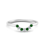 Load image into Gallery viewer, Curved-Band-For-Solitaire-Ring-With-Emerald-In-18k-White-Gold-FD9480R-ANGLE1-WG.jpg

