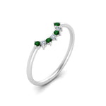 Load image into Gallery viewer, Curved-Band-For-Solitaire-Ring-With-Emerald-In-18k-White-Gold-FD9480R-ANGLE1-WG.jpg
