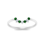 Load image into Gallery viewer, Curved-Band-For-Solitaire-Ring-With-Emerald-In-18k-White-Gold-FD9480R-ANGLE1-WG.jpg
