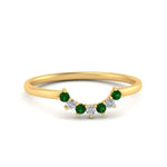 Load image into Gallery viewer, curved-diamond-band-for-solitaire-ring-with-emerald-in-yellow-gold-FD9480RORGEMGR-NL-YG.jpg
