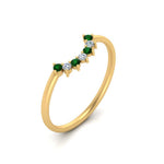 Load image into Gallery viewer, curved-diamond-band-for-solitaire-ring-with-emerald-in-yellow-gold-FD9480RORGEMGR-NL-YG.jpg
