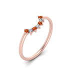 Load image into Gallery viewer, curved-diamond-band-for-solitaire-ring-with-orange-sapphire-in-rose-gold-FD9480RORGSAOR-NL-RG.jpg

