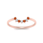 Load image into Gallery viewer, curved-diamond-band-for-solitaire-ring-with-orange-sapphire-in-rose-gold-FD9480RORGSAOR-NL-RG.jpg
