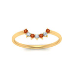Load image into Gallery viewer, curved-diamond-band-for-solitaire-ring-with-orange-sapphire-in-yellow-gold-FD9480RORGSAOR-NL-YG.jpg
