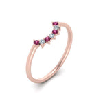 Load image into Gallery viewer, curved-diamond-band-for-solitaire-ring-with-pink-sapphire-in-rose-gold-FD9480RORGSADRPI-NL-RG.jpg
