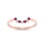 Load image into Gallery viewer, curved-diamond-band-for-solitaire-ring-with-pink-sapphire-in-rose-gold-FD9480RORGSADRPI-NL-RG.jpg

