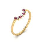 Load image into Gallery viewer, curved-diamond-band-for-solitaire-ring-with-pink-sapphire-in-yellow-gold-FD9480RORGSADRPI-NL-YG.jpg
