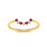 Load image into Gallery viewer, curved-diamond-band-for-solitaire-ring-with-pink-sapphire-in-yellow-gold-FD9480RORGSADRPI-NL-YG.jpg

