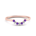 Load image into Gallery viewer, curved-diamond-band-for-solitaire-ring-with-purple-topaz-in-rose-gold-FD9480RORGVITO-NL-RG.jpg
