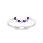 Load image into Gallery viewer, curved-diamond-band-for-solitaire-ring-with-purple-topaz-in-white-gold-FD9480RORGVITO-NL-WG.jpg
