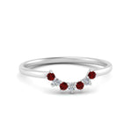 Load image into Gallery viewer, curved-diamond-band-for-solitaire-ring-with-ruby-in-white-gold-FD9480RORGRUDR-NL-WG.jpg
