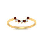 Load image into Gallery viewer, curved-diamond-band-for-solitaire-ring-with-ruby-in-yellow-gold-FD9480RORGRUDR-NL-YG.jpg
