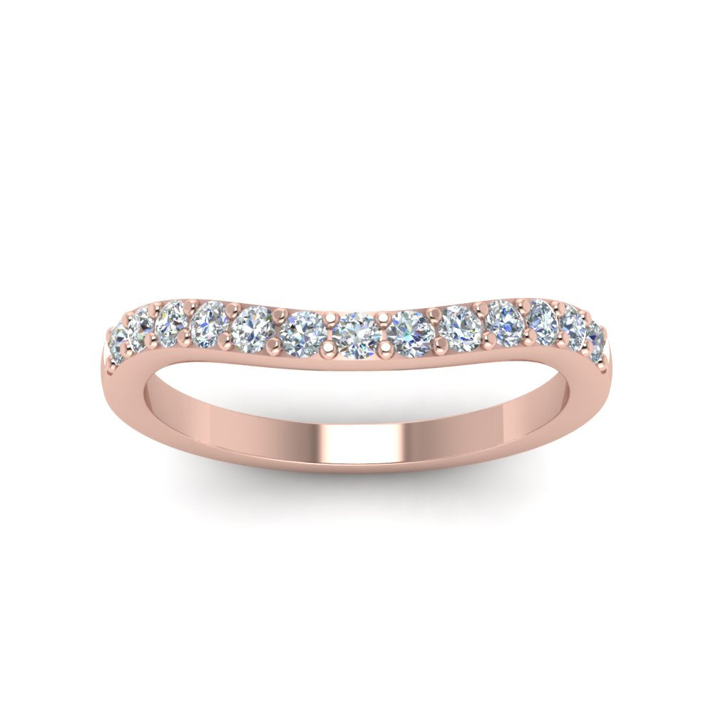 Curved Diamond Wedding Ring For Women