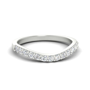 Curved Diamond Wedding Ring For Women