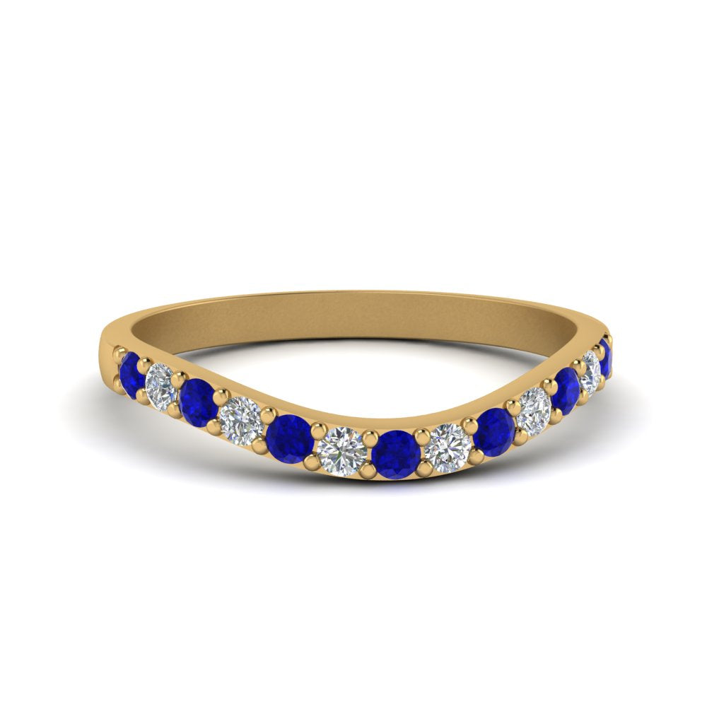 Curved Diamond Wedding Ring For Women