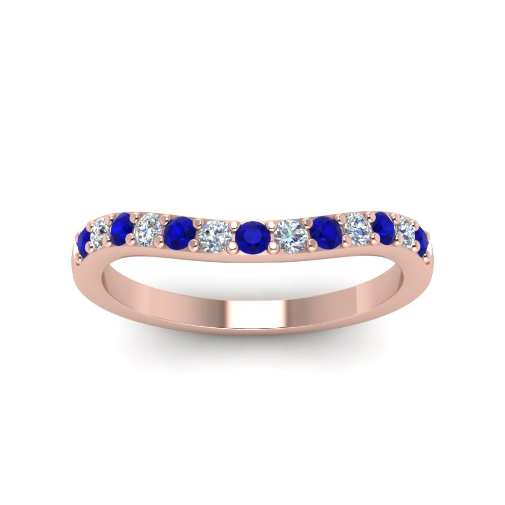 Curved Diamond Wedding Ring For Women