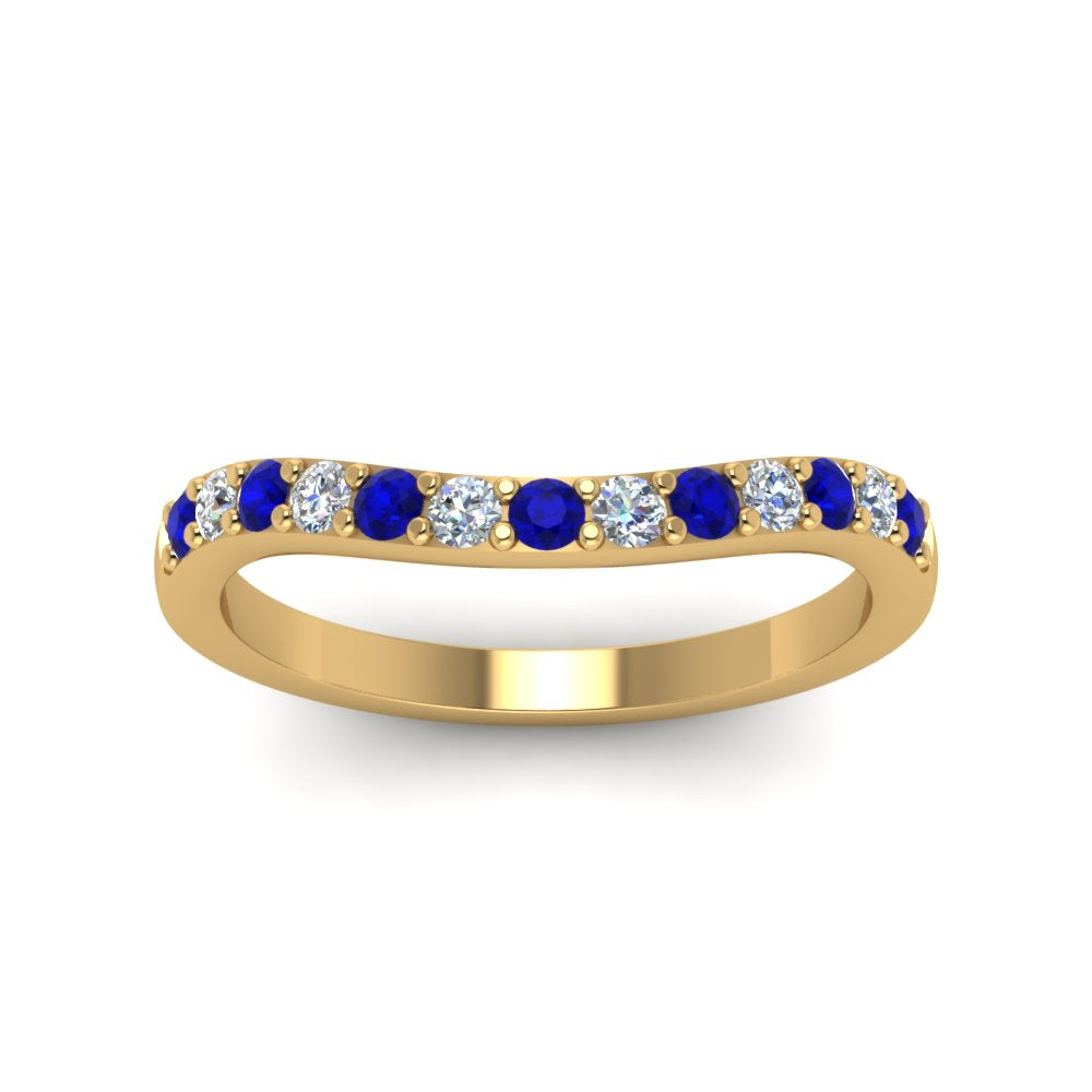 Curved Diamond Wedding Ring For Women