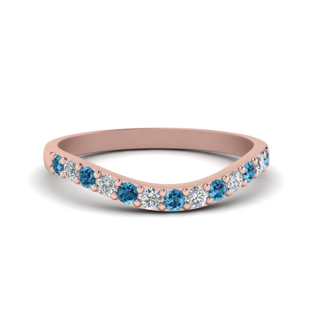 Curved Diamond Wedding Ring For Women