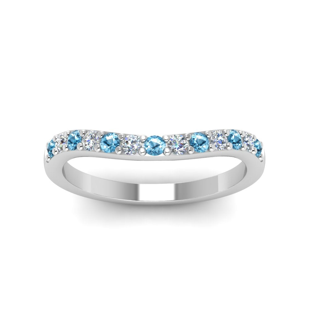 Curved Diamond Wedding Ring For Women
