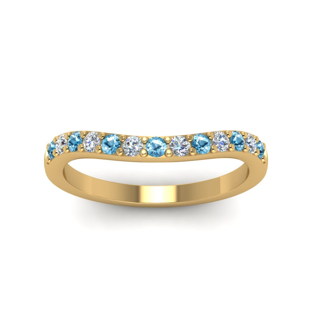 Curved Diamond Wedding Ring For Women