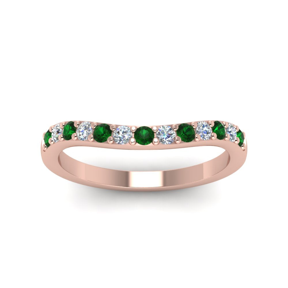 Curved Diamond Wedding Ring For Women