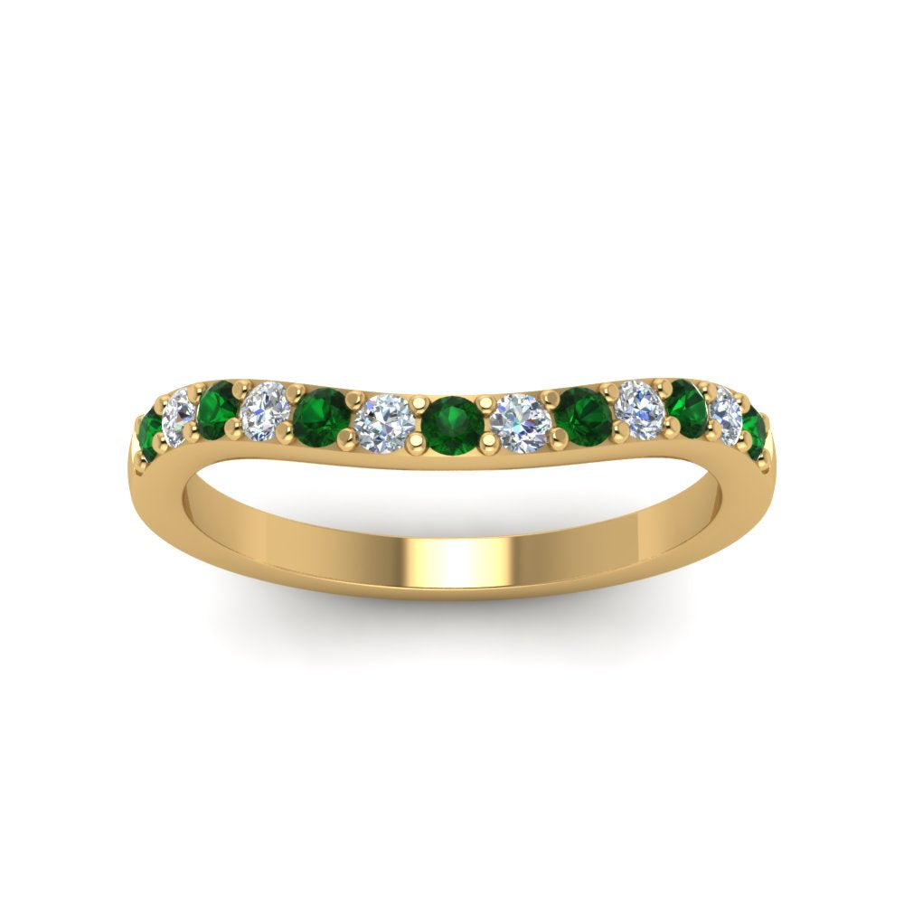 Curved Diamond Wedding Ring For Women