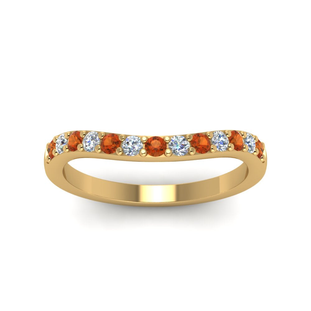 Curved Diamond Wedding Ring For Women