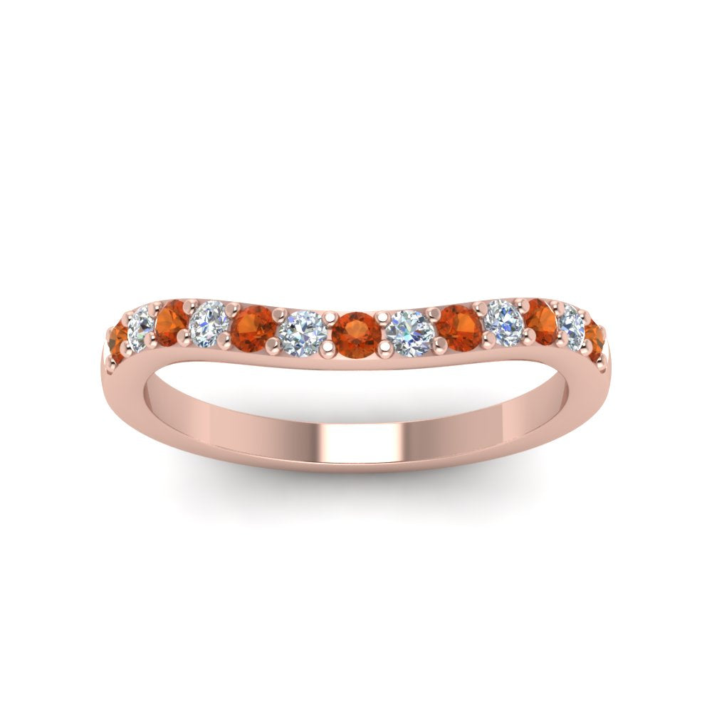 Curved Diamond Wedding Ring For Women