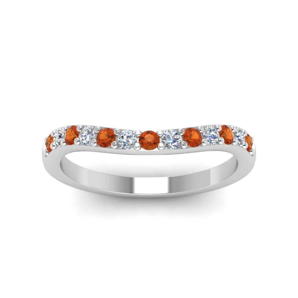 Curved Diamond Wedding Ring For Women