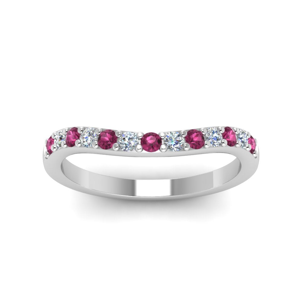 Curved Diamond Wedding Ring For Women