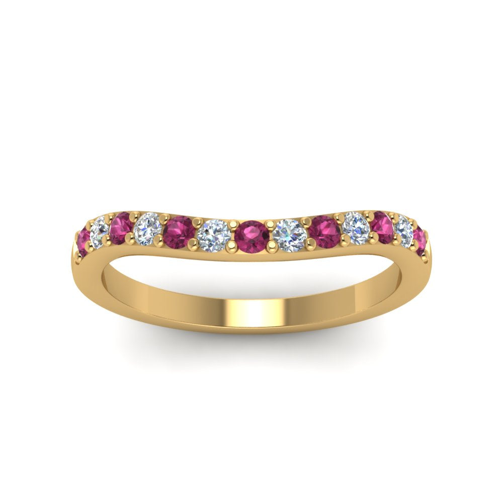 Curved Diamond Wedding Ring For Women