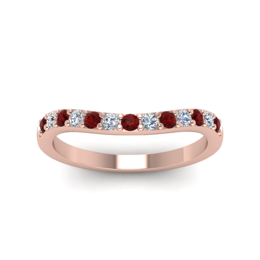 Curved Diamond Wedding Ring For Women