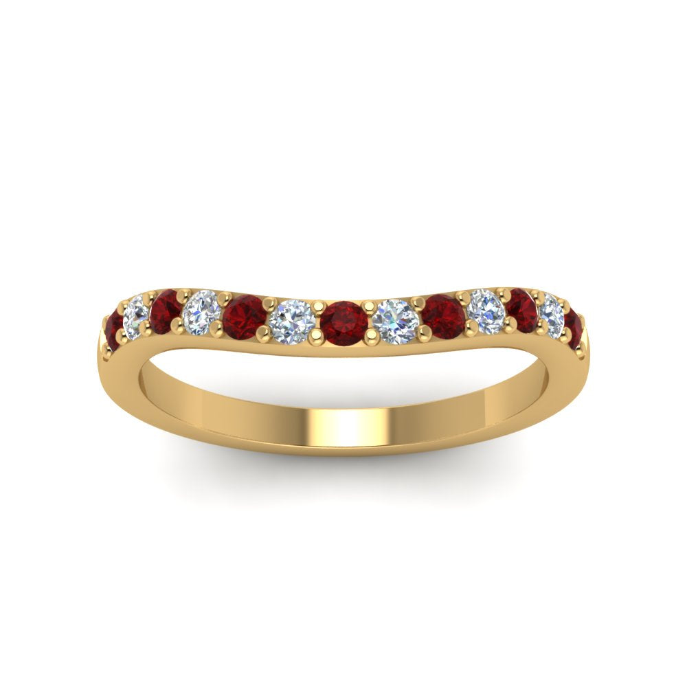 Curved Diamond Wedding Ring For Women